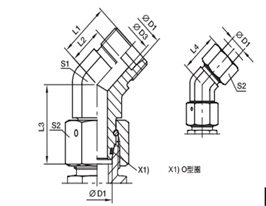 EV 45度組合接頭、PARKER卡套接頭、PARKER接頭