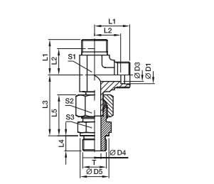 EVL-R  三通組合接頭-英制螺紋金屬密封PARKER接頭、PARKER卡套接頭